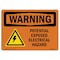 Signmission OSHA Warning Sign, 5" Height, 7" Width, Potential Exposed Electrical Hazard With Symbol, Landscape OS-WS-D-57-L-12337 - alternate 1